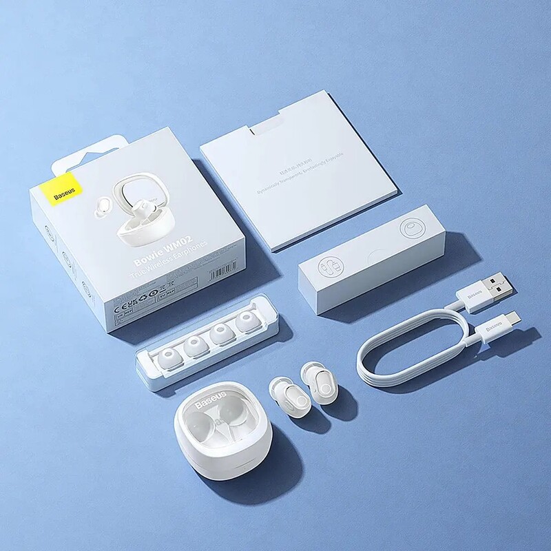Bluetooth-гарнитура Baseus Bowie WM02 TWS White (NGTW180002)