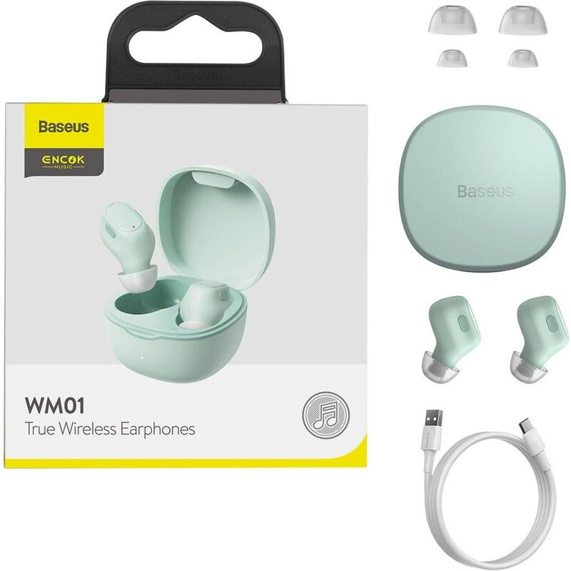 Bluetooth-гарнитура Baseus Bowie WM01 TWS Green (NGTW370006)