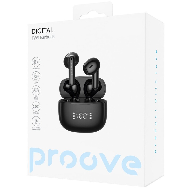 Bluetooth-гарнитура Proove Digital TWS (APP) Black (TWJP54002201)