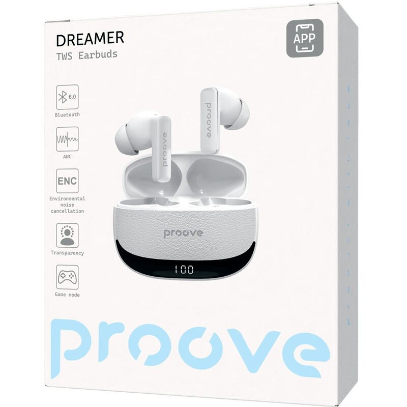 Bluetooth-гарнитура Proove Dreamer TWS with ANC (APP) White (TWDM0001AP02)