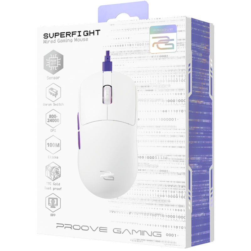 Миша Proove Gaming Superfight Wired White/Purple (GMSW00102002)