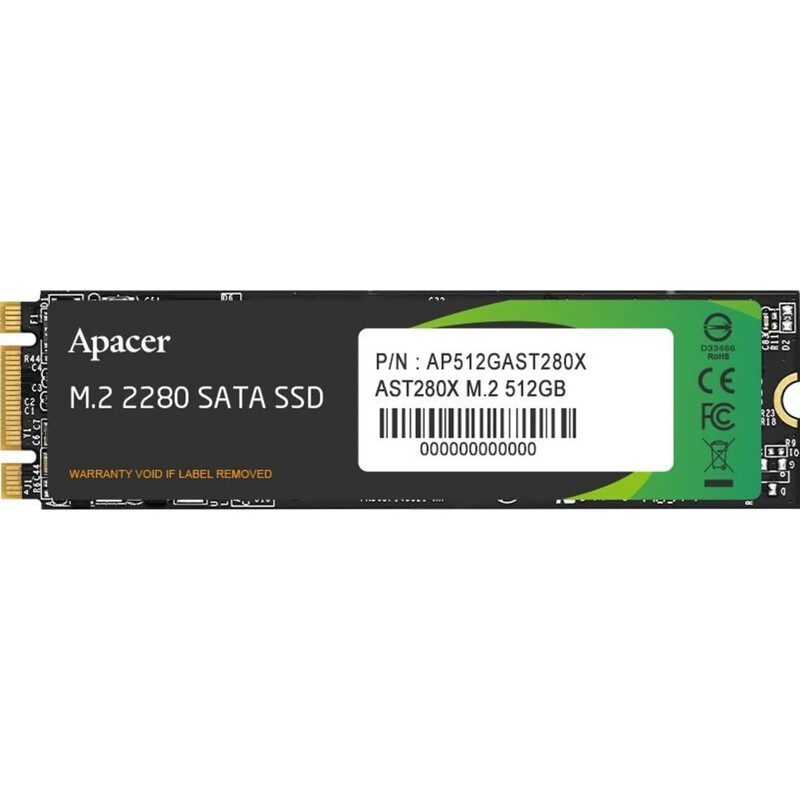 Накопитель SSD 512GB Apacer AST280X M.2 2280 Sata III 3D NAND (AP512GAST280X)