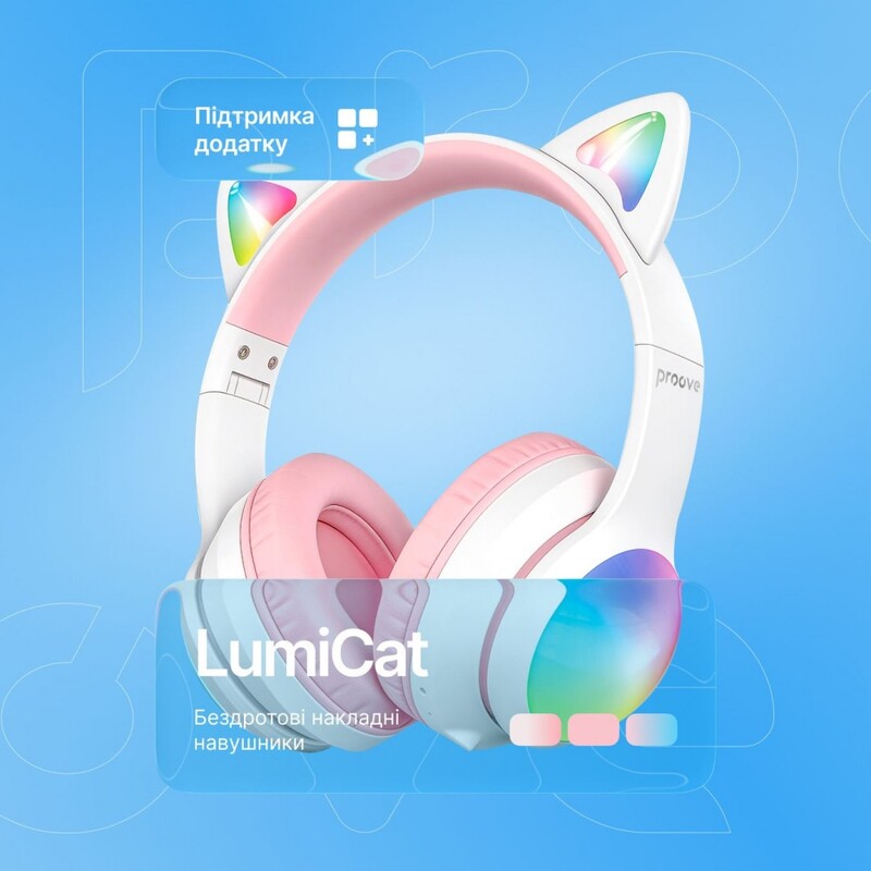 Bluetooth-гарнітура Proove Kids LumiCat (APP) Pink (HPLC0001AP27)