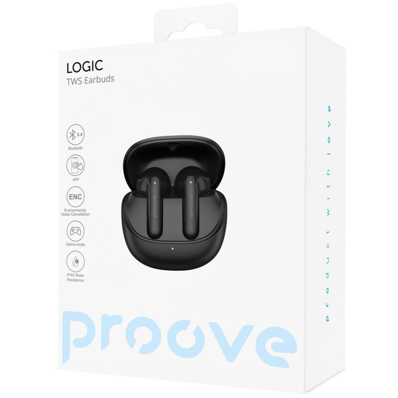 Bluetooth-гарнітура Proove Logic TWS (APP) Pearl Black (TWLG0001AP17)