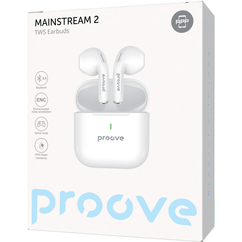 Bluetooth-гарнитура Proove Mainstream 2 TWS (APP) White (TWMS2001AP02)