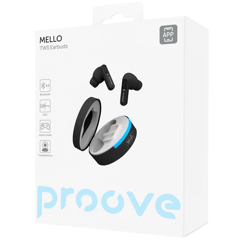 Bluetooth-гарнитура Proove Mello TWS with ANC (APP) Black (TWML0001AP01)
