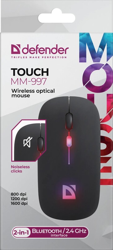 Миша бездротова Defender Touch MM-997 Black (52997)