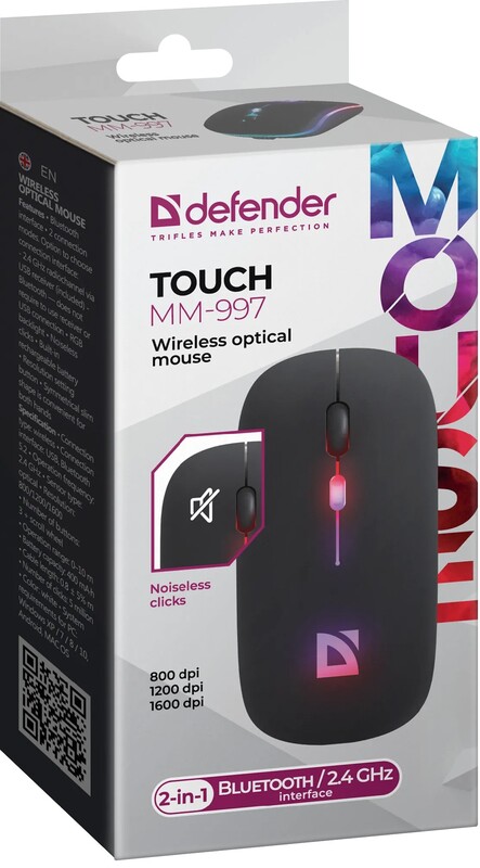Миша бездротова Defender Touch MM-997 Black (52997)