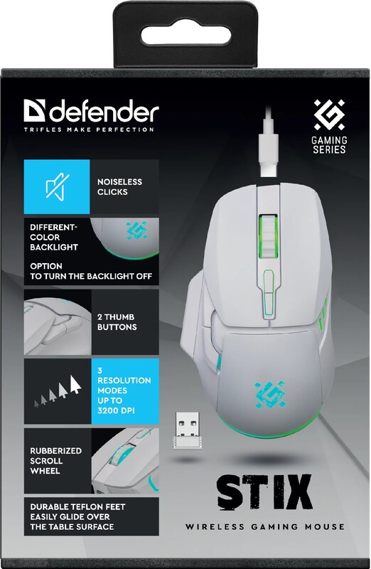 Миша бездротова Defender Stix GM-009 White (52009)