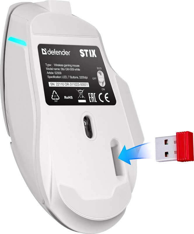 Миша бездротова Defender Stix GM-009 White (52009)