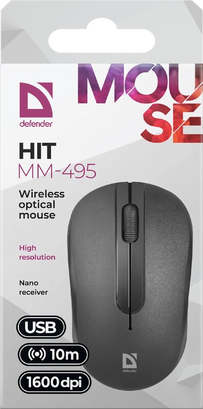 Миша бездротова Defender Hit MM-495 Black (52495)