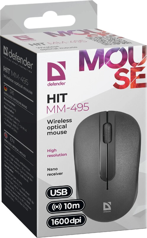 Миша бездротова Defender Hit MM-495 Black (52495)