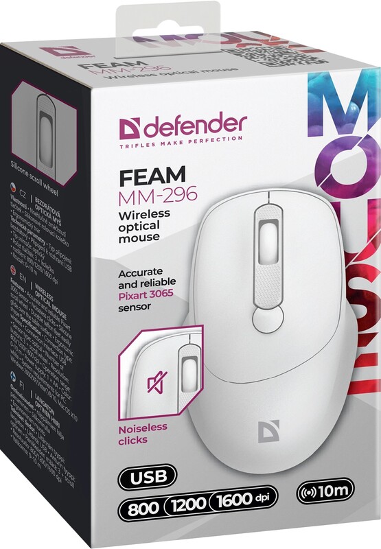Миша бездротова Defender Feam MM-296 White (52297)