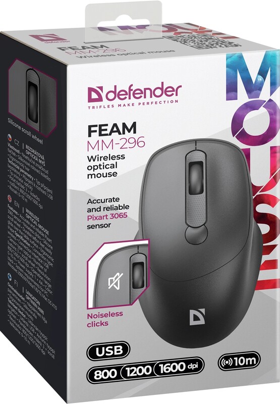 Миша бездротова Defender Feam MM-296 Black (52296)