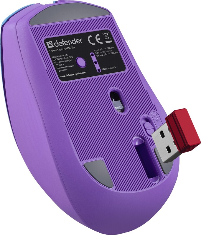 Миша бездротова Defender Mystery MM-301 Purple (52301)