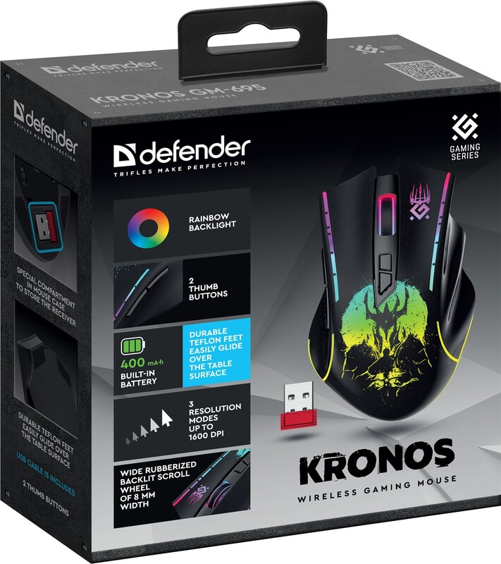 Миша бездротова Defender Kronos GM-695 Black (52695)