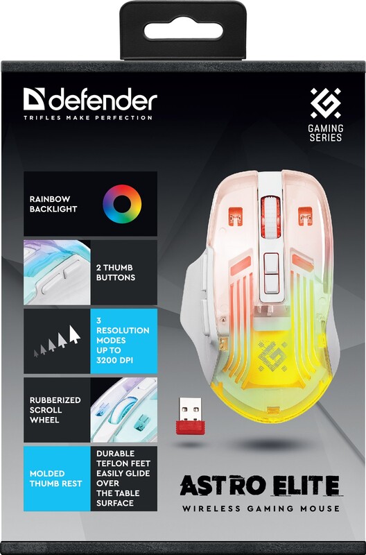 Мышь беспроводная Defender Astro Elite GM-056 White (52056)