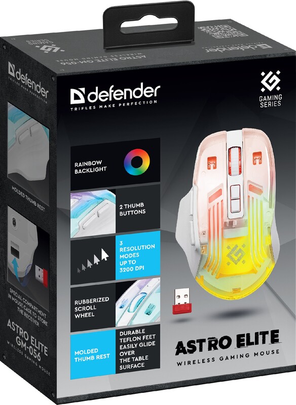 Мышь беспроводная Defender Astro Elite GM-056 White (52056)