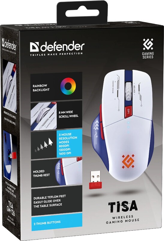 Миша бездротова Defender Tisa GM-126 White (52126)