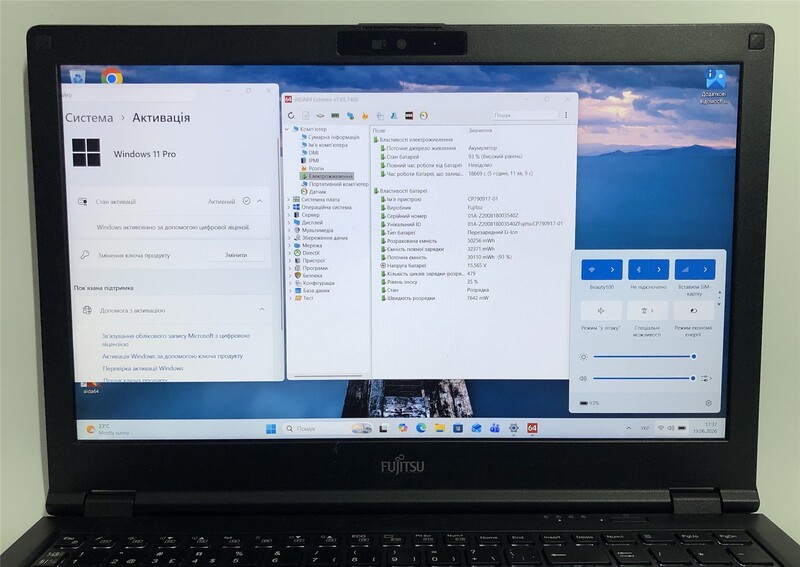 Ноутбук Fujitsu Lifebook E5510 / 15.6" FullHD IPS / i5-10210U / 8GB / 256GB SSD / 4G/LTE / Win11Pro / Backlight / сканер відбитка - Б/в