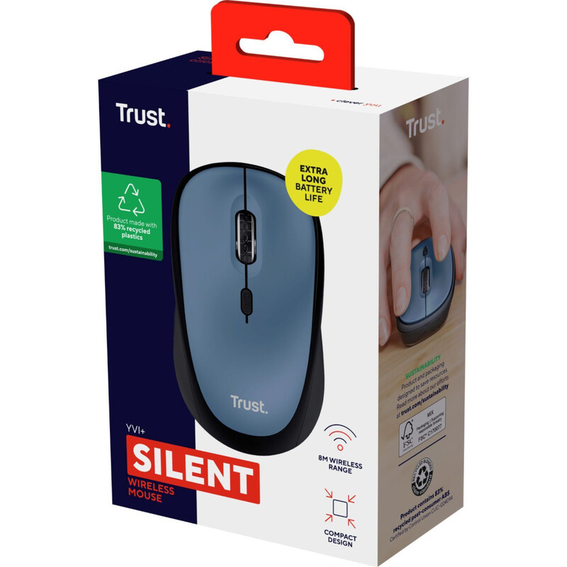 Мышь беспроводная Trust Yvi+ Compact Multi-Device Dark Blue (25514)