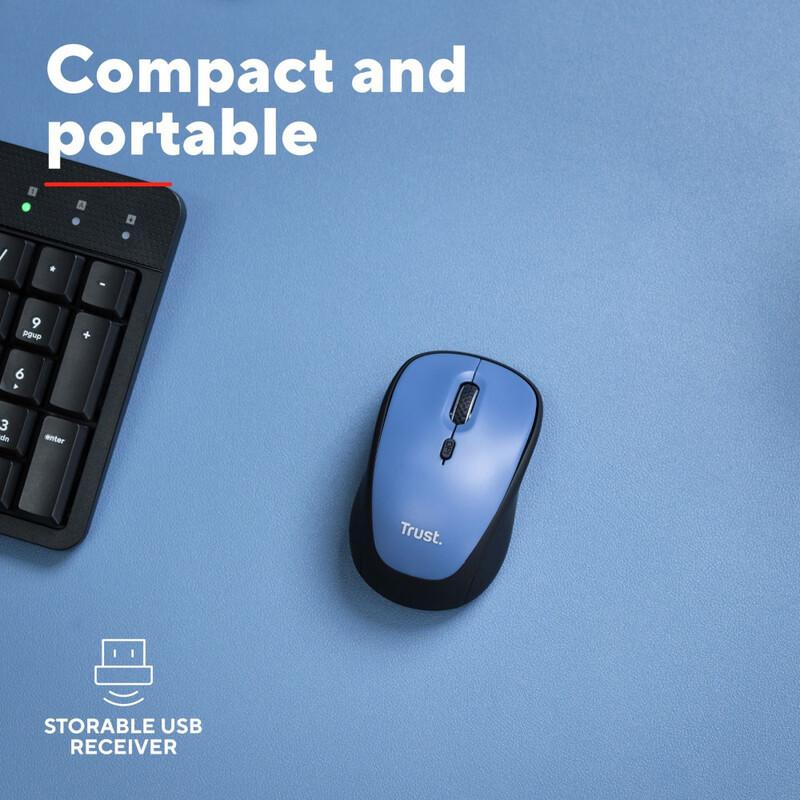 Мышь беспроводная Trust Yvi+ Compact Multi-Device Dark Blue (25514)