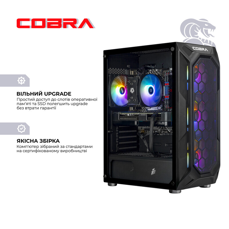 Ігровий комп`ютер COBRA Go RX 9060 / Core i5 14400F / RAM 32GB / SSD 500GB (R5G23174)