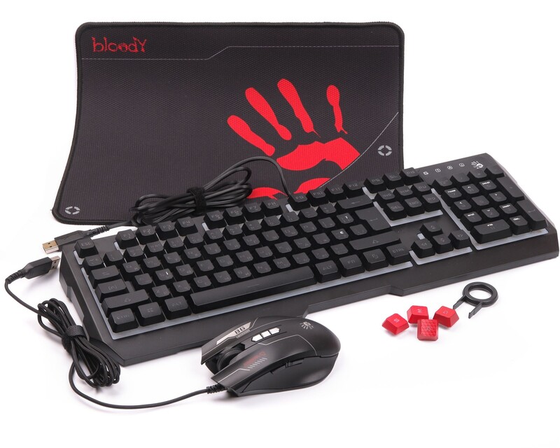 Комплект (клавіатура, миша, килимок) A4Tech B1700 Black