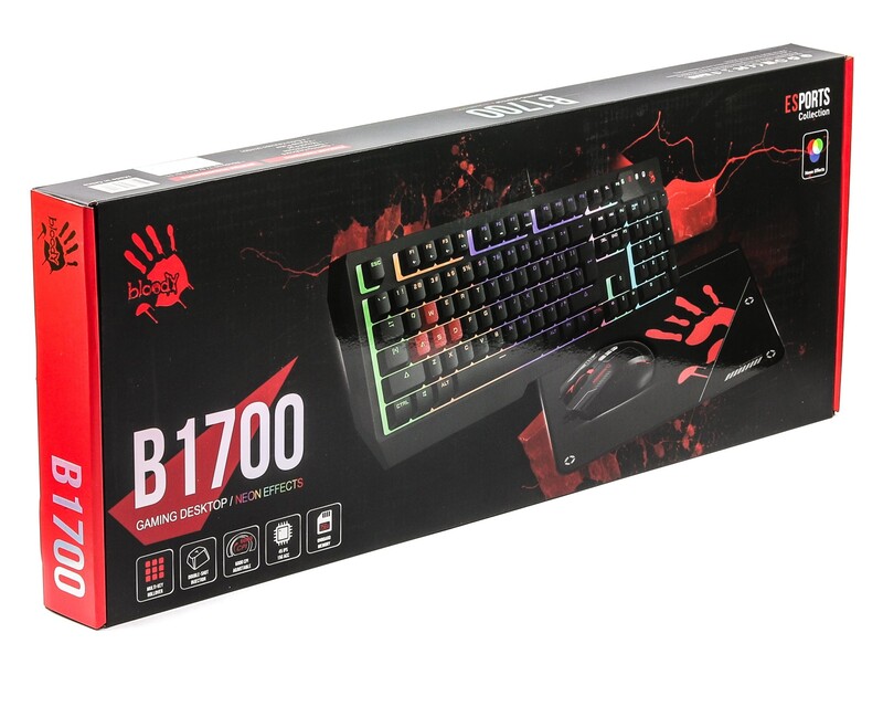 Комплект (клавіатура, миша, килимок) A4Tech B1700 Black