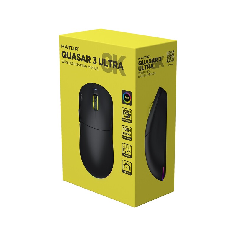 Мышь беспроводная Hator Quasar 3 Ultra 8K Wireless Black Edition (HTM772)