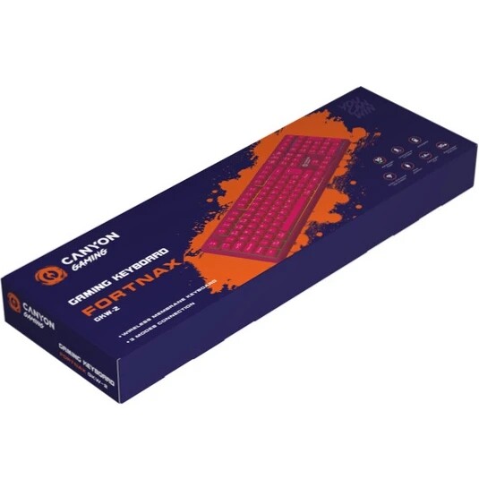 Клавіатура бездротова Canyon Fortnax GKW-2 Pink (CND-SKBW2)