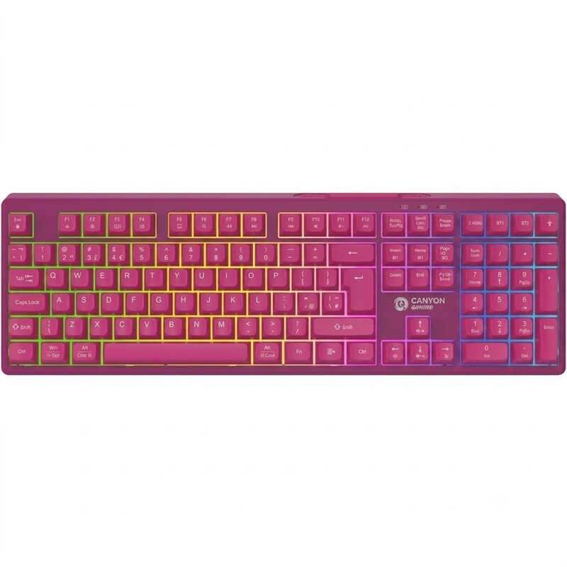 Клавіатура бездротова Canyon Fortnax GKW-2 Pink (CND-SKBW2)