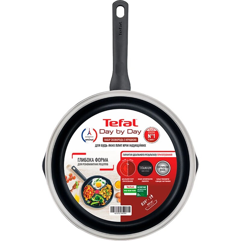 Сковорода с крышкой Tefal Day by Day 24 см (B5580423_SET)