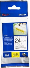 Стрічка Brother (TZES251) 24mm*8m ламінована, суперклiйка Black-on-White
