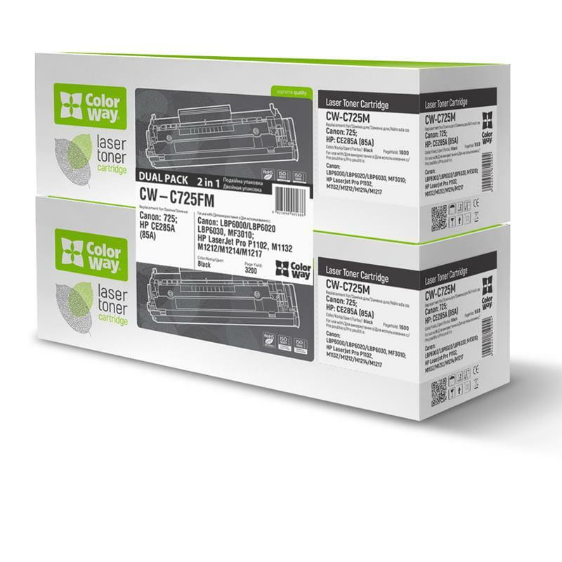 Картридж ColorWay (ColorWay-C725FM) Canon LBP-6000/6020/MF3010 Black (CE285A/Canon 725) Dual Pack