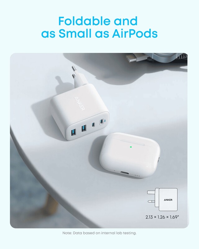 Сетевое зарядное устройство Anker Zolo Charger 50W, 2xUSB-C, 2xUSB-A, White (A121EG21)
