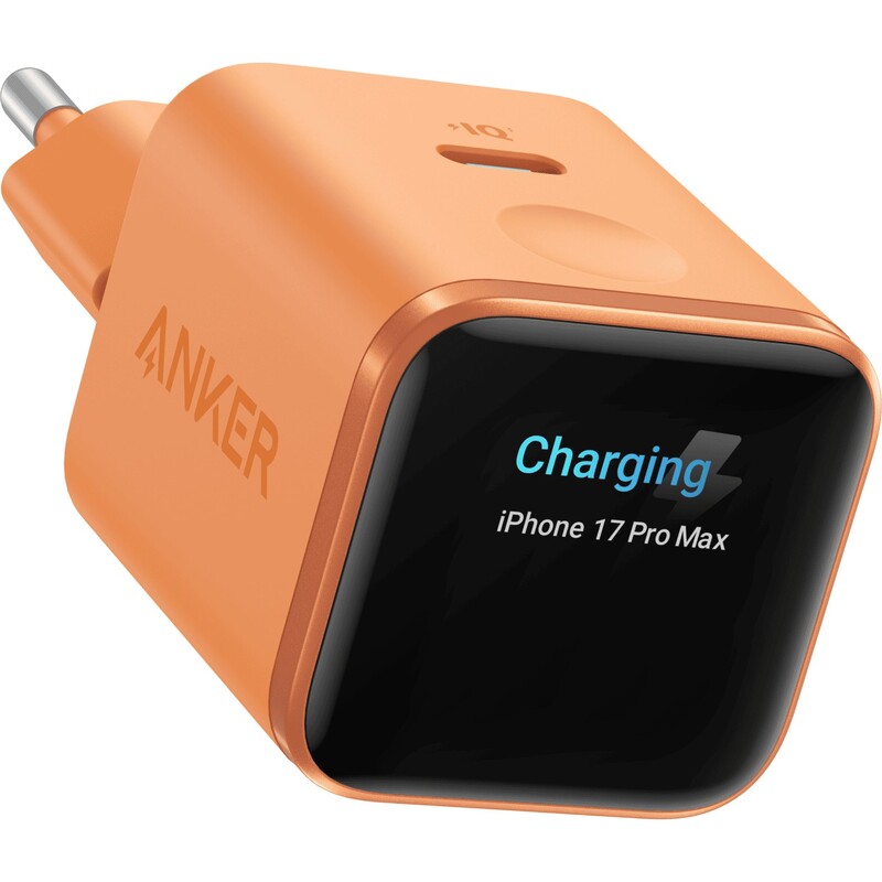 Сетевое зарядное устройство Anker Nano Charger 45W USB-C Smart Display Orange (A121DGO1)