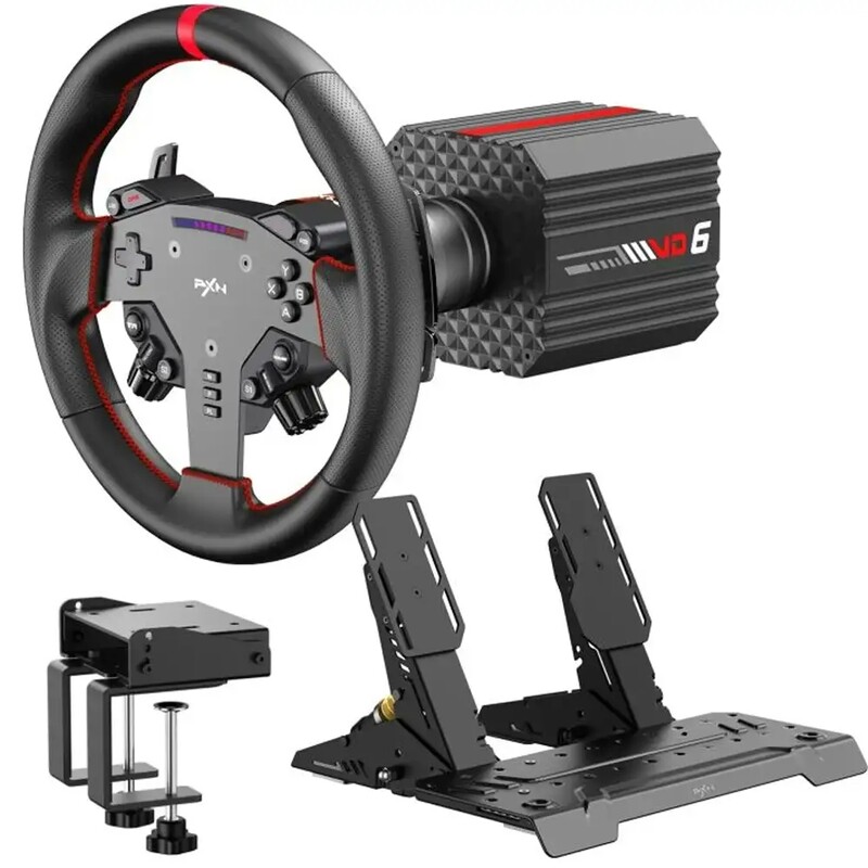 Руль и педали PXN VD6 Black (PXN-VD6 Bundle EU)