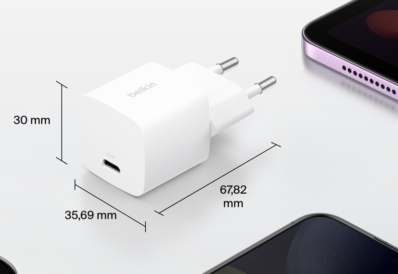 Сетевое зарядное устройство Belkin BoostCharge USB-C Wall Charger 25W + USB-C 1 м White (WCA012KQ1MWH-B6)