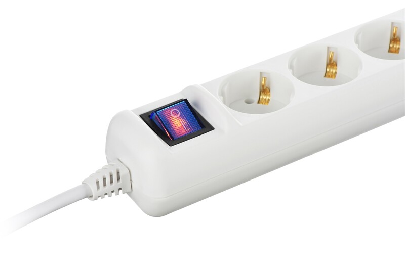 Фільтр живлення 2E (2E-U03ESM1.5) 3 розетки, 1.5 м, White