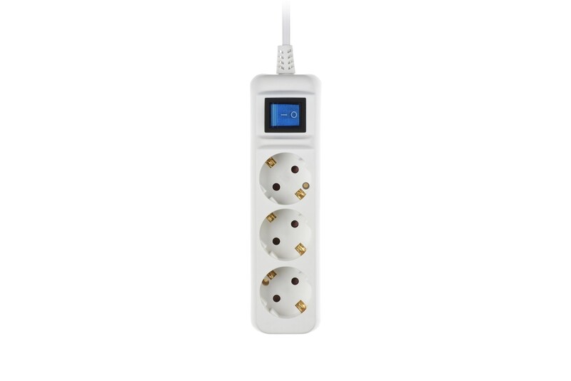 Фільтр живлення 2E (2E-U03ESM1.5) 3 розетки, 1.5 м, White