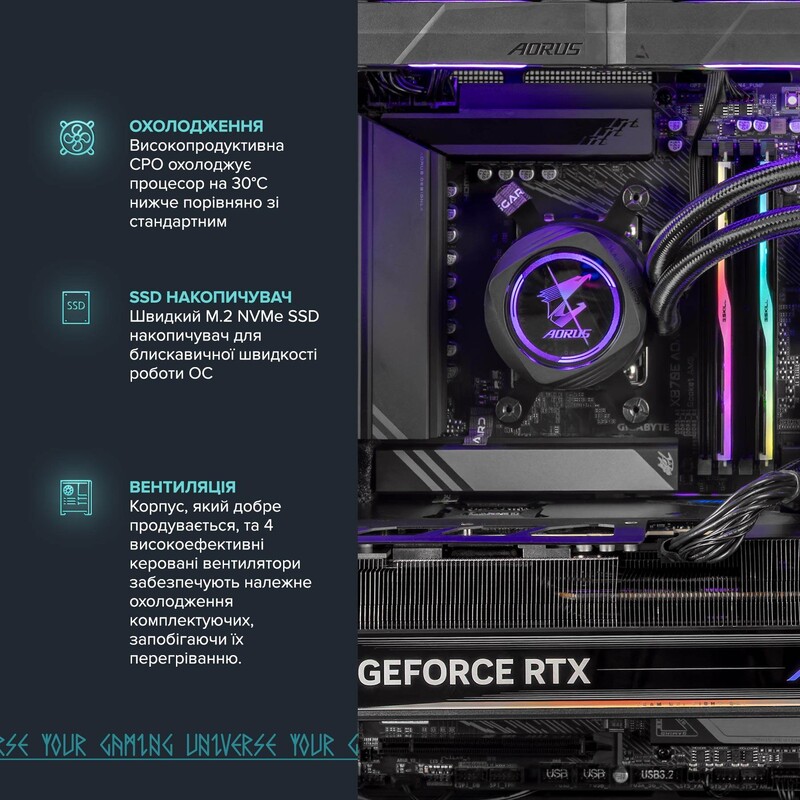 Комп`ютер для стримінгу ASGARD STREAM RTX 5080 16GB / Ryzen 9 9900X / DDR5 64GB / SSD 2TB (ASG-S-5080-7810)