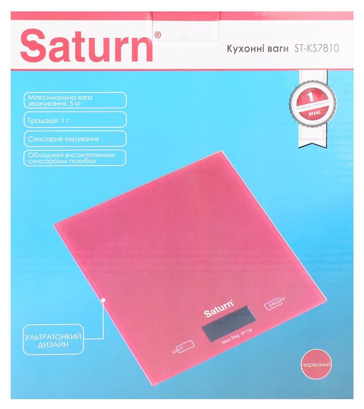 Ваги кухонні Saturn ST-KS7810 Red