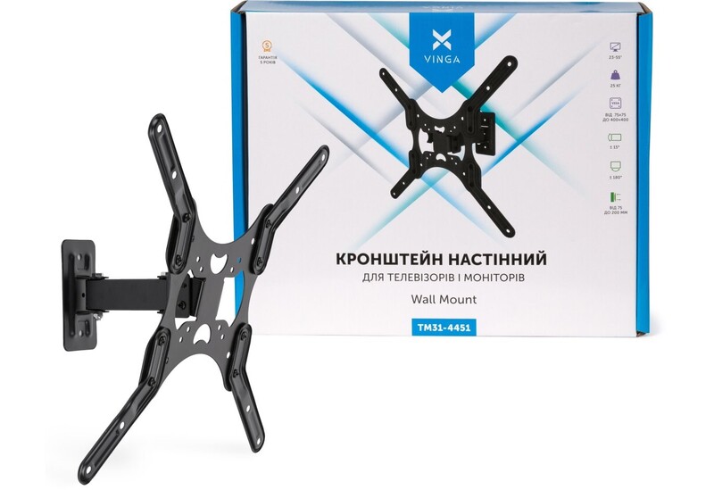Кронштейн Vinga TM31-4451 Black (VESA400х400)