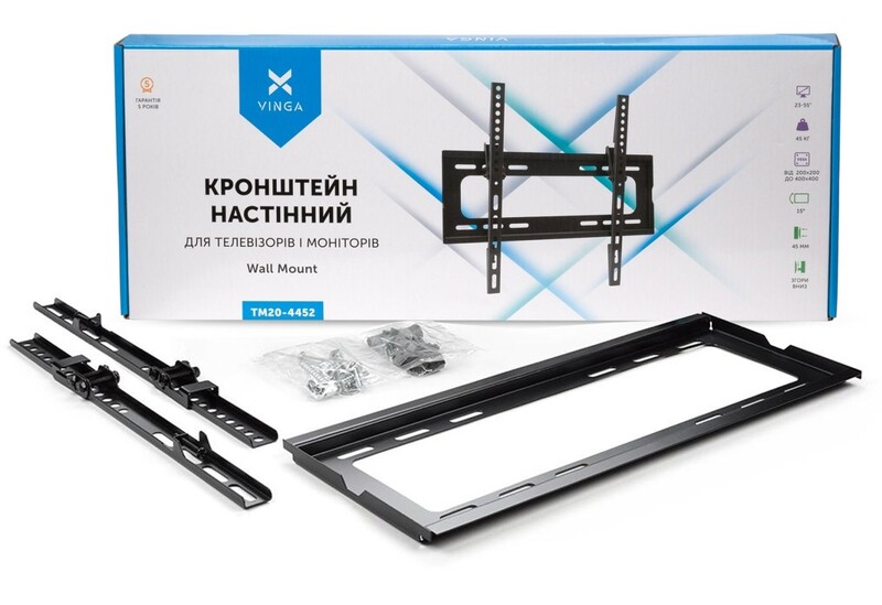 Кронштейн Vinga TM20-4452 Black (VESA400х400)