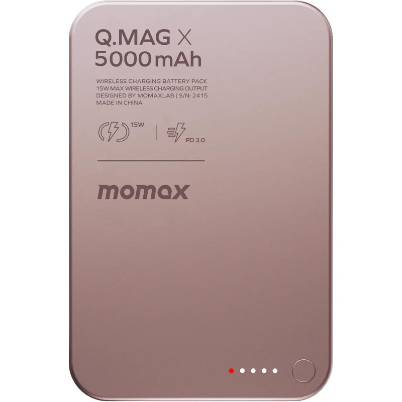 Універсальна мобільна батарея Momax Q.Mag X 5000mAh 20W Pink (IP116AP)