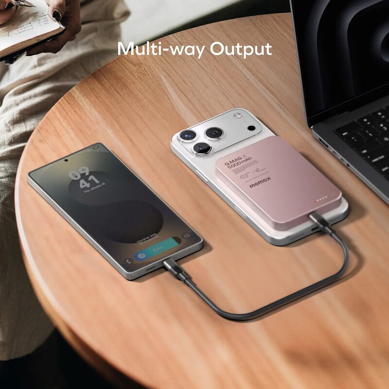 Універсальна мобільна батарея Momax Q.Mag X 5000mAh 20W Pink (IP116AP)