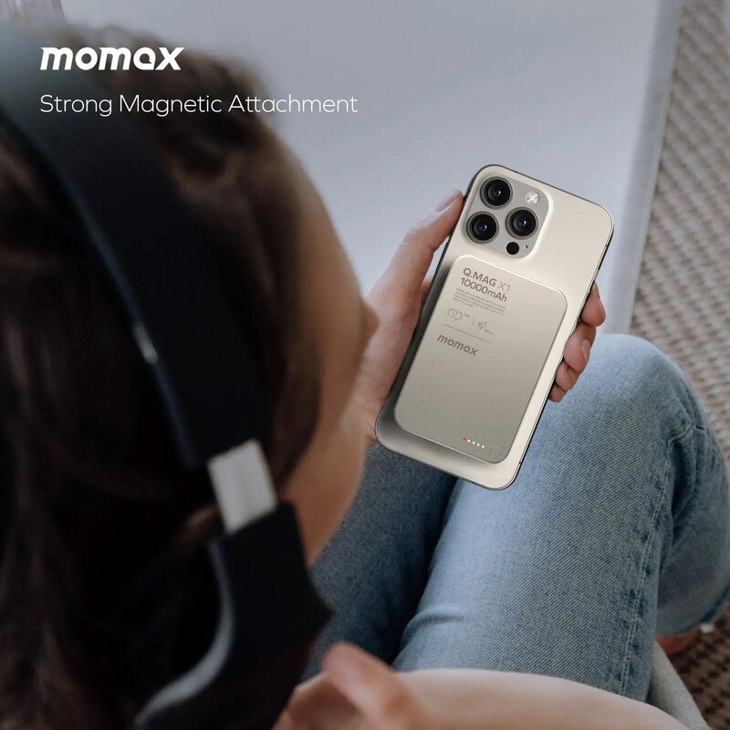 Универсальная мобильная батарея Momax Q.Mag X1 10000mAh 20W Titanium (IP117AE)