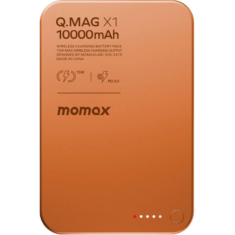 Универсальная мобильная батарея Momax Q.Mag X1 10000mAh 20W Orange (IP117AM)