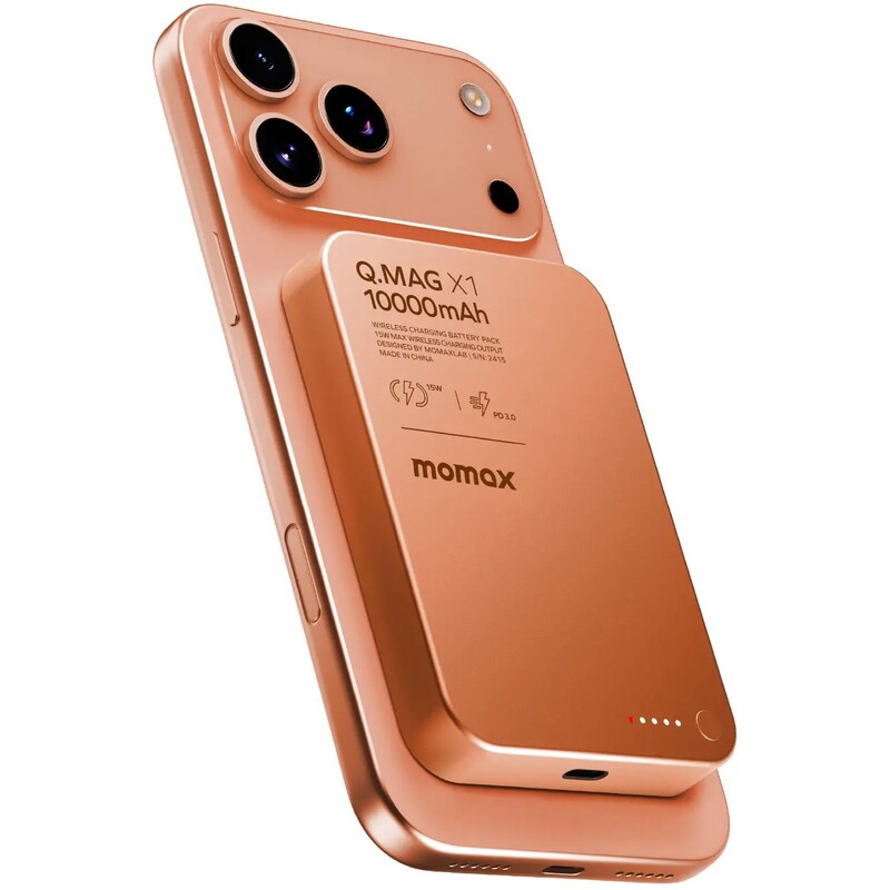 Универсальная мобильная батарея Momax Q.Mag X1 10000mAh 20W Orange (IP117AM)